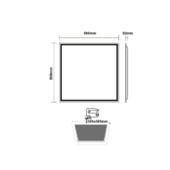 LED Πάνελ Τετράγωνο Χωνευτό 60X60 cm 40W ACA 120° 3920lm Θερμό 3000K – OTIS60604030N