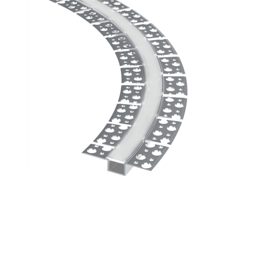 Ευκαμπτο Trimless Προφίλ Αλουμινίου Γυψοσανίδας 9mm Οπάλ Κάλυμμα Σιλικόνης 2m ACA – P121FL