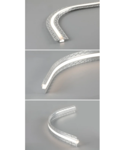 Ευκαμπτο Trimless Προφίλ Αλουμινίου Γυψοσανίδας 9mm Οπάλ Κάλυμμα Σιλικόνης 2m ACA – P121FL