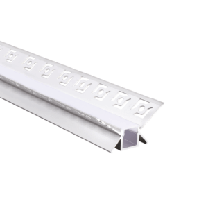 Προφίλ Αλουμινίου Γυψοσανίδας Χωνευτό Margo για LED Ταινίες για Εσωτερική Γωνία με Οπάλ Κάλυμμα 2m – P123U