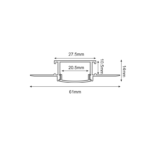 Ευκαμπτο Trimless Προφίλ Αλουμινίου Γυψοσανίδας 20mm Οπάλ Κάλυμμα Σιλικόνης 2m ACA – P125FL