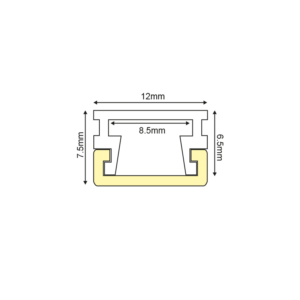 Προφίλ Αλουμινίου Brael για LED Ταινίες με Οπάλ Κάλυμμα 2m ACA – P127U