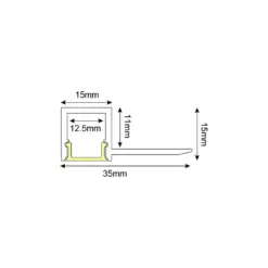 LING ONE SIDE TRIMLESS ΠΡΟΦΙΛ ΑΛΟΥΜΙΝΙΟΥ ΜΕ ΟΠΑΛ PC ΚΑΛΛΥΜΑ 2m/pc ACA – P135AU