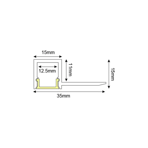 LING ONE SIDE TRIMLESS ΠΡΟΦΙΛ ΑΛΟΥΜΙΝΙΟΥ ΜΕ ΟΠΑΛ PC ΚΑΛΛΥΜΑ 2m/pc ACA – P135AU