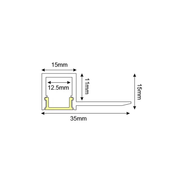LING ONE SIDE TRIMLESS ΠΡΟΦΙΛ ΑΛΟΥΜΙΝΙΟΥ ΜΕ ΟΠΑΛ PC ΚΑΛΛΥΜΑ 2m/pc ACA – P135AU
