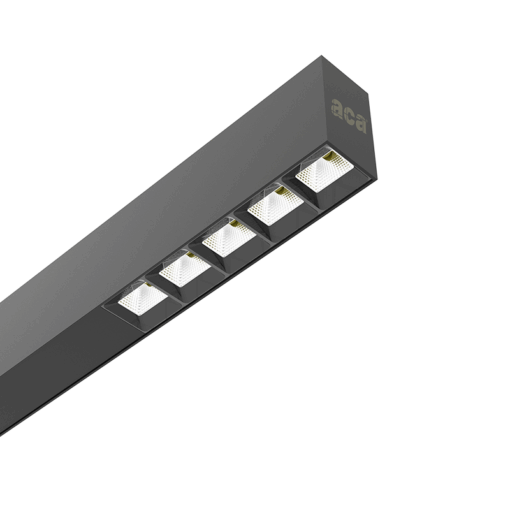 AISH BLACK ALUMINUM PROFILE WITH OPAL COVER 2.5m/pc ACA – P240C