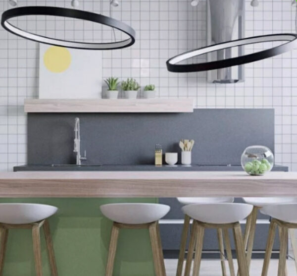 Κυκλικό Προφίλ Φ600 Αλουμινίου Μαύρο OLAN για LED Ταινίες με Inward Οπάλ Κάλυμμα ACA – P3906C