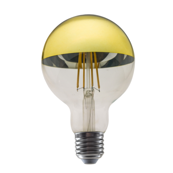 LED Λάμπα Ανεστραμμένου Καθρέπτη Χρυσή E27 G95 Filament 8W Dimmable Diolamp 360° 900lm 2700K – PALA958WWDIMG