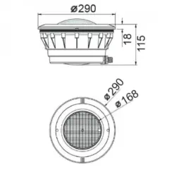 Φωτιστικό Πισίνας Χωνευτό  IP68 για Λάμπες PAR56 ACA – PAR56HO