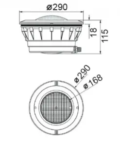 Φωτιστικό Πισίνας Χωνευτό  IP68 για Λάμπες PAR56 ACA – PAR56HO