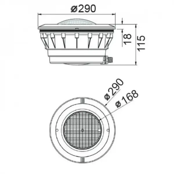 Φωτιστικό Πισίνας Χωνευτό  IP68 για Λάμπες PAR56 ACA – PAR56HO