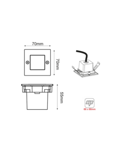 ΑΔΙΑΒΡΟΧΗ ΧΩΝΕΥΤΗ ΓΚΡΙ ΑΠΛΙΚΑ LED 2W 3000K 90Lm 230V IP54 RA80 ACA – PAS230GS