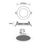 ΛΕΥΚΟ ΣΤΡΟΓΓΥΛΟ LED ΠΑΝΕΛ ΧΩΝΕΥΤΟ 12W 3000K 1040Lm Φ170mm ACA – PENU1230RW