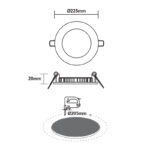 ΛΕΥΚΟ ΣΤΡΟΓΓΥΛΟ LED ΠΑΝΕΛ ΧΩΝΕΥΤΟ 18W 3000K 1700Lm Φ220mm ACA – PENU1830RW
