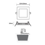 ΛΕΥΚΟ ΤΕΤΡΑΓΩΝΟ LED ΠΑΝΕΛ ΧΩΝΕΥΤΟ 18W 3000K 1700Lm 223x223mm ACA – PENU1830SW
