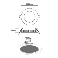 ΝΙΚΕΛ ΜΑΤ ΣΤΡΟΓΓΥΛΟ LED ΠΑΝΕΛ ΧΩΝΕΥΤΟ 18W 4000K 1800Lm Φ225mm ACA – PENU1840RNM