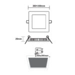 ΛΕΥΚΟ ΤΕΤΡΑΓΩΝΟ LED ΠΑΝΕΛ ΧΩΝΕΥΤΟ 23W 4000K 2120Lm 300x300mm ACA – PENU2340SW