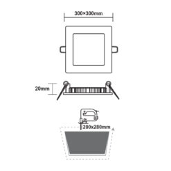ΛΕΥΚΟ ΤΕΤΡΑΓΩΝΟ LED ΠΑΝΕΛ ΧΩΝΕΥΤΟ 23W 4000K 2120Lm 300x300mm ACA – PENU2340SW