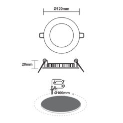 ΛΕΥΚΟ ΣΤΡΟΓΓΥΛΟ LED ΠΑΝΕΛ ΧΩΝΕΥΤΟ 6W 3000K 450Lm Φ119mm ACA – PENU630RW