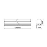 LED Φωτιστικό Πάγκου/Κουζίνας με Διακόπτη T5 120cm 17W ACA Λευκό 180° 1360lm IP44 3000K – PHILO17WW