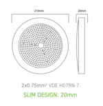 LED Φωτιστικό Πισίνας Πλαστικό 20W 6000K 2200lm 110° IP68 12V DC Φ210mm ACA – PISC20CW