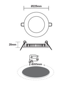 LED Πάνελ Στρογγυλό 18W ACA Φυσικό Λευκό 4000K – PLATO1840RW