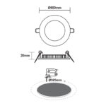 LED Πάνελ Στρογγυλό 48W ACA Ψυχρό  6500K – PLATO4865RW