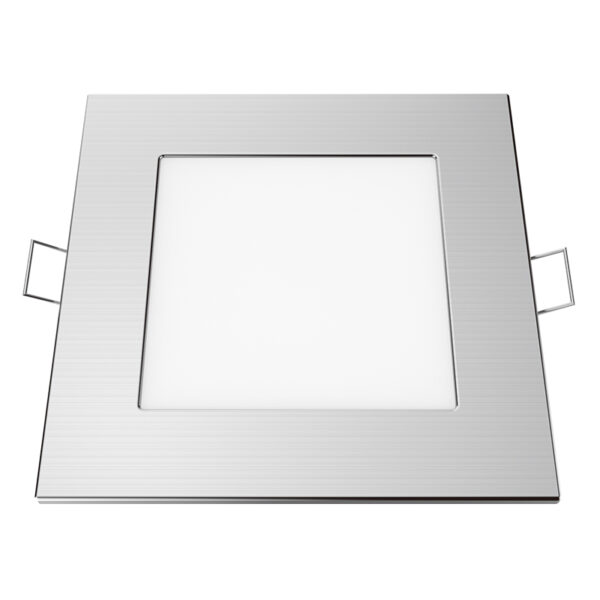 LED Πάνελ Τετράγωνο Χωνευτό Νίκελ Ματ 6W 400lm 12X12cm Θερμό 3000Κ ACA – PLATO630SNM