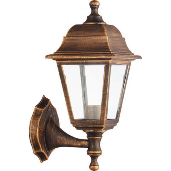 Επιτοίχιο Φωτιστικό 1xΕ27 Φανάρι Τετράγωνο Τοίχου Πλαστικό Απόχρωση Σκουριά IP44 ACA – PLGP1R