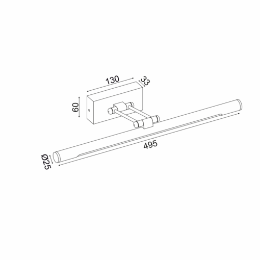 ΕΠΙΤΟΙΧΟ ΦΩΤΙΣΤΙΚΑ LED 12W 3000K 780LM ΜΑΥΡΟ ΜΕΤΑΛΛΙΚΟ IP44 50X6X19CM RIO ACA DECOR  – PN10LEDW50BK