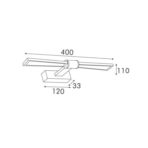 ΕΠΙΤΟΙΧΟ Φ/Σ LED 8W 520LM 4000K ΜΑΥΡΟ ΑΛΟΥΜΙΝΙΟ 410Χ140Χ55ΜΜ PAPIGION ACA – PN1404LEDW41BK
