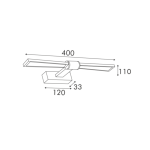 ΕΠΙΤΟΙΧΟ Φ/Σ LED 8W 520LM 4000K ΟΡΕΙΧΑΛΚΟ ΑΛΟΥΜΙΝΙΟ 410Χ140Χ55ΜΜ PAPIGION ACA – PN1404LEDW41BR