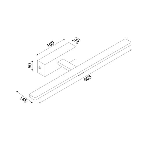 ΕΠΙΤΟΙΧΟ Φ/Σ LED 12W 3000K 780LM PALMA ΟΡΕΙΧΑΛΚΟ ΜΕΤ/ΚΟ IP44 66,5X14,5X5CM ACA – PN15LEDW67BR