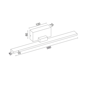 ΕΠΙΤΟΙΧΟ ΦΩΤΙΣΤΙΚΟ LED 16W 3000K 1040LM ΜΑΥΡΟ ΜΕΤ/ΚΟ IP44 56X7X7CM CHLOE ACA DECOR  – PN19LEDW56BK