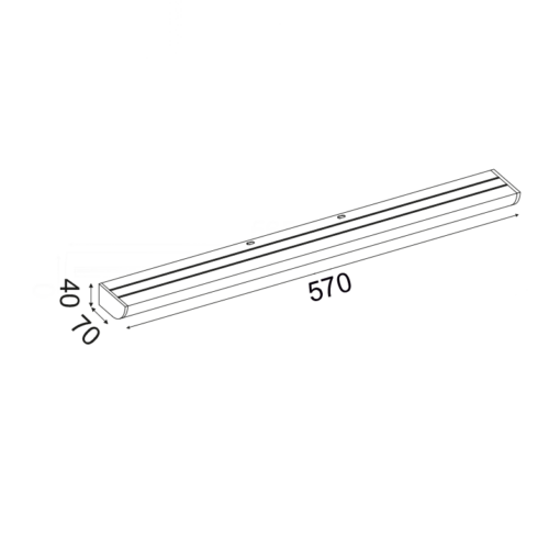 ΕΠΙΤΟΙΧΟ Φ/Σ LED 12W 3000K 780LM ΑΣΗΜΙ ΑΛΟΥΜΙΝΙΟ IP44 57X7X4CM KLARA ACA – PN29LEDW57SR