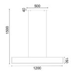 ΚΡΕΜΑΣΤΟ ΦΩΤΙΣΤΙΚΟ LED 32W 3000K 2600LM AELIA ΜΑΥΡΟ ΜΕΤ/ΚΟ IP20 120X6XH150CM  ACA DECOR – PN30LEDPBK