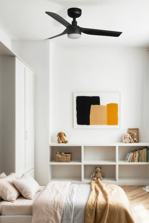 Faro Barcelona Ανεμιστήρας Οροφής MINI PUNT S Ø900mm Μαύρος με  LED CCT Φωτισμό- 33822WP-1TWFR