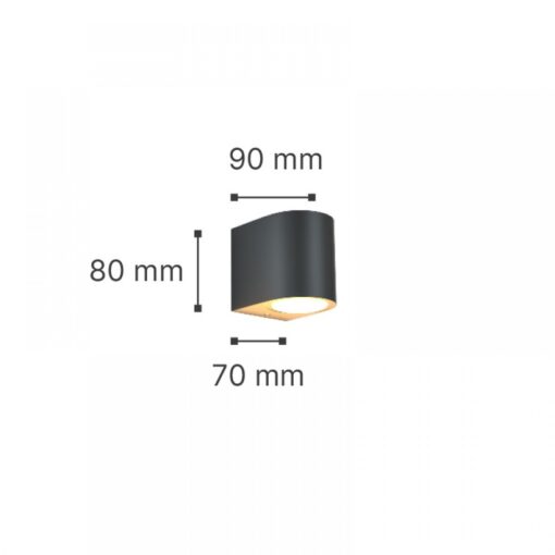it-Lighting Powell 1xGU10 Outdoor Up or Down Wall Lamp Anthracite D:9cmx8cm (80200244)