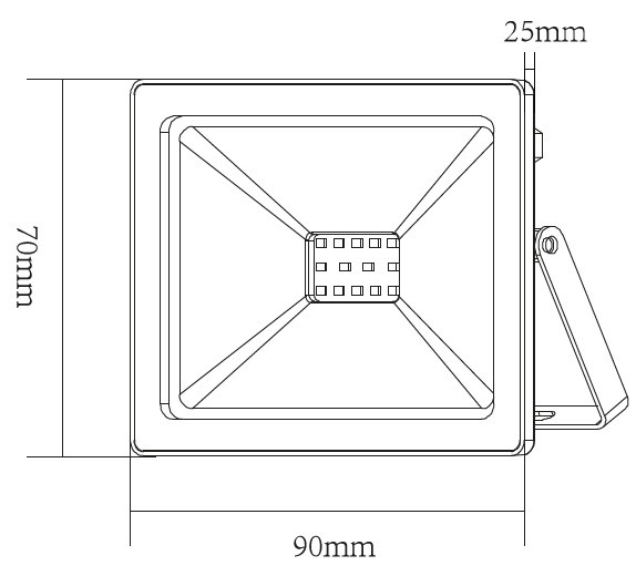 LED Προβολέας 10W ACA Μαύρο Αδιάβροχος IP66 Ψυχρό Λευκό 6000K – Q1060