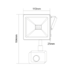 LED Προβολέας με Ανιχνευτή Κίνησης 10W ACA Μαύρος 110° 800lm Αδιάβροχος IP66 3000K – Q1030S