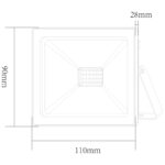 LED Προβολέας 20W ACA Μαύρος 110° 1600lm Αδιάβροχος IP66 3000K – Q2030