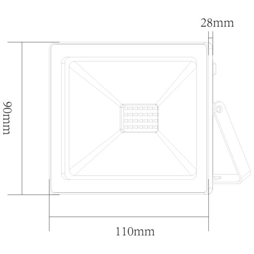 LED Προβολέας 20W ACA Μαύρος 110° 1600lm Αδιάβροχος IP66 3000K – Q2030