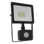 LED Προβολέας με Ανιχνευτή Κίνησης 20W ACA Μαύρος 110° 1600lm Αδιάβροχος IP66 3000K – Q2030S