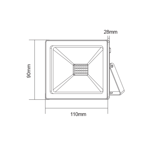 LED Προβολέας 20W ACA Μαύρος 110° Αδιάβροχος IP66 Μπλέ Φως  ACA – Q20B