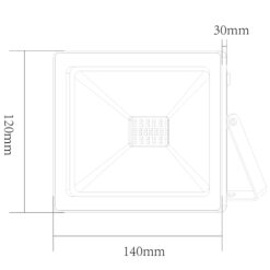 LED Προβολέας 30W ACA Μαύρος 110° 2400lm Αδιάβροχος IP66 3000K – Q3030