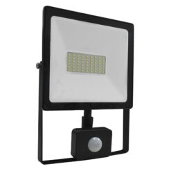 LED Προβολέας με Ανιχνευτή Κίνησης 50W ACA Μαύρος 110° 4000lm Αδιάβροχος IP66 3000K – Q5030S
