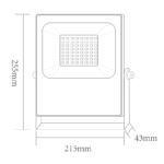 LED Προβολέας 50W ACA Μαύρος 110° Αδιάβροχος IP66 Πολύχρωμος RGB+6000K – Q50RGBW