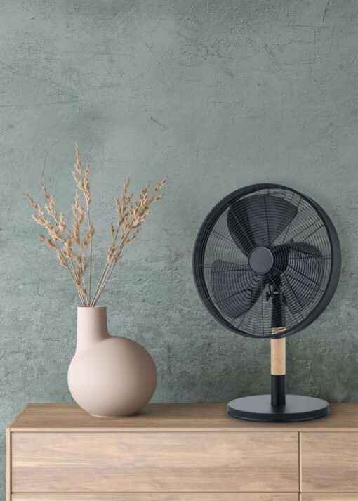Επιτραπέζιος Ανεμιστήρας Ξύλο-Μαύρο VIKING με 3 Πτερύγια Ματ Reality – R035-32