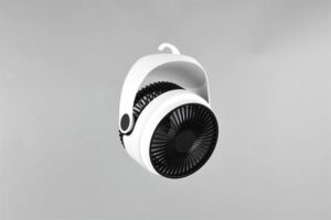 Επαναφορτιζόμενος Επιτραπέζιος/Κρεμαστός Ανεμιστήρας Λευκό-Μαύρο TEMPEST Φωτιζόμενος με USB Reality – R045-01