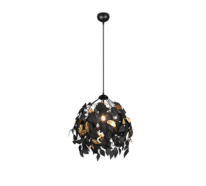 Κρεμαστό Reality LEAVY  1x E27 Μαύρο Ματ Μεταλλικό   – R10461932